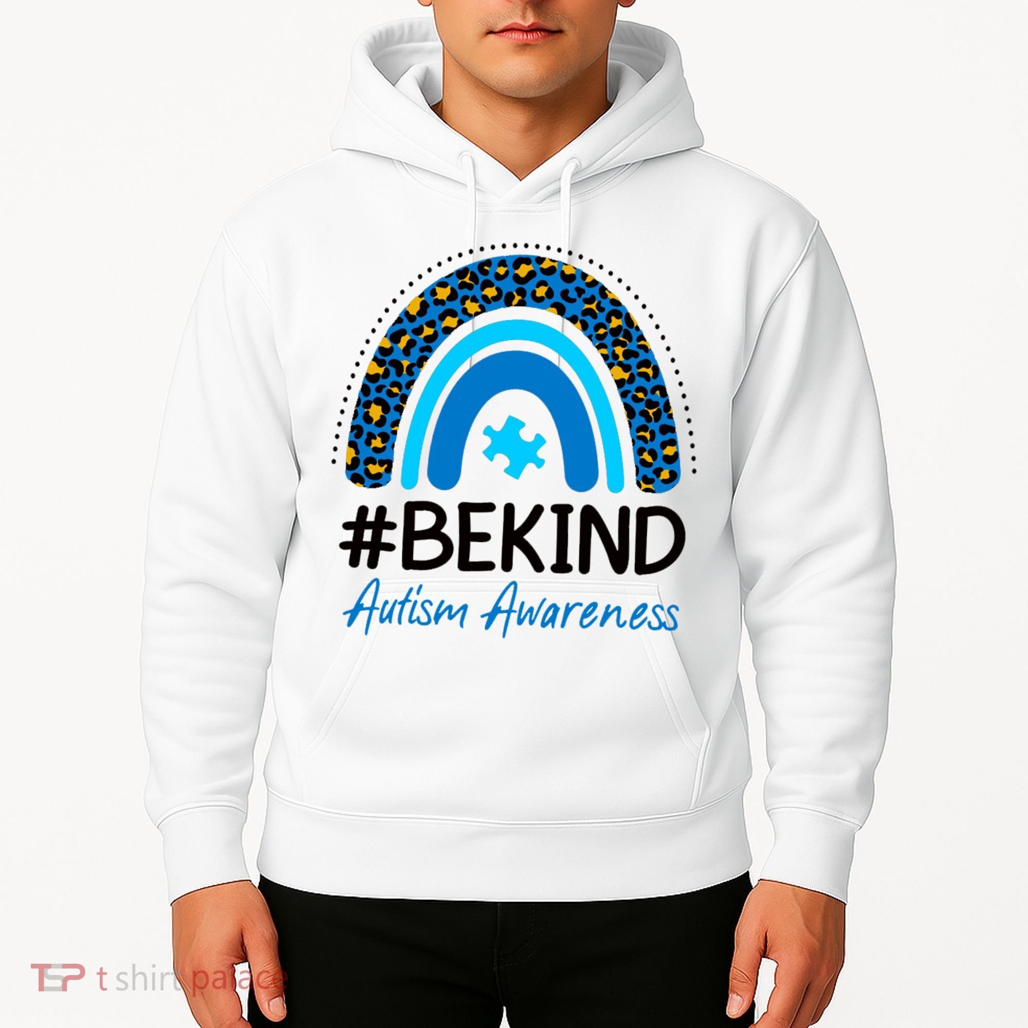 Be Kind Autism Awareness Puzzle Rainbow Hoodie