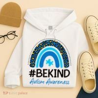 Be Kind Autism Awareness Puzzle Rainbow Hoodie thumb 4