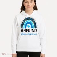Be Kind Autism Awareness Puzzle Rainbow Hoodie thumb 5