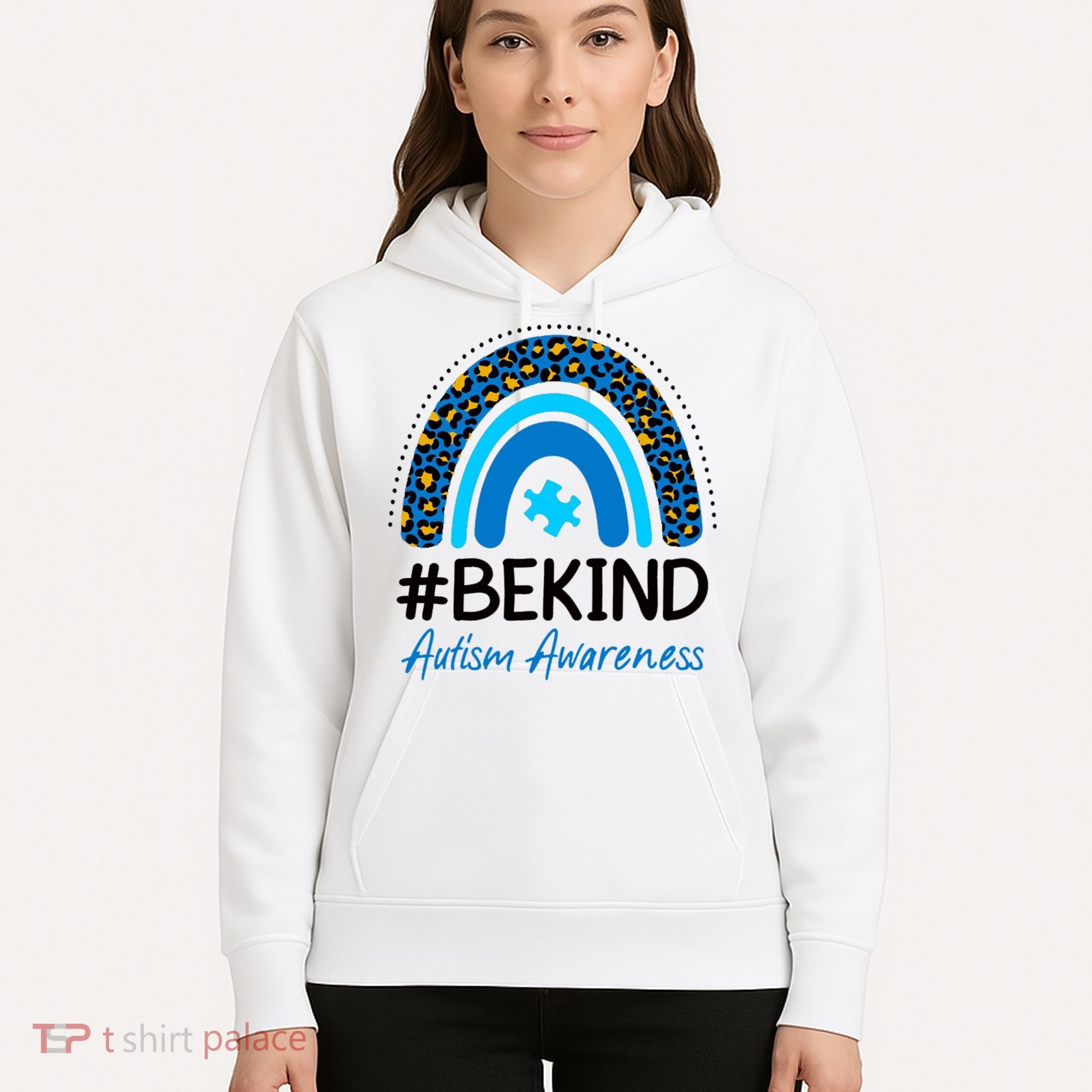 Be Kind Autism Awareness Puzzle Rainbow Hoodie