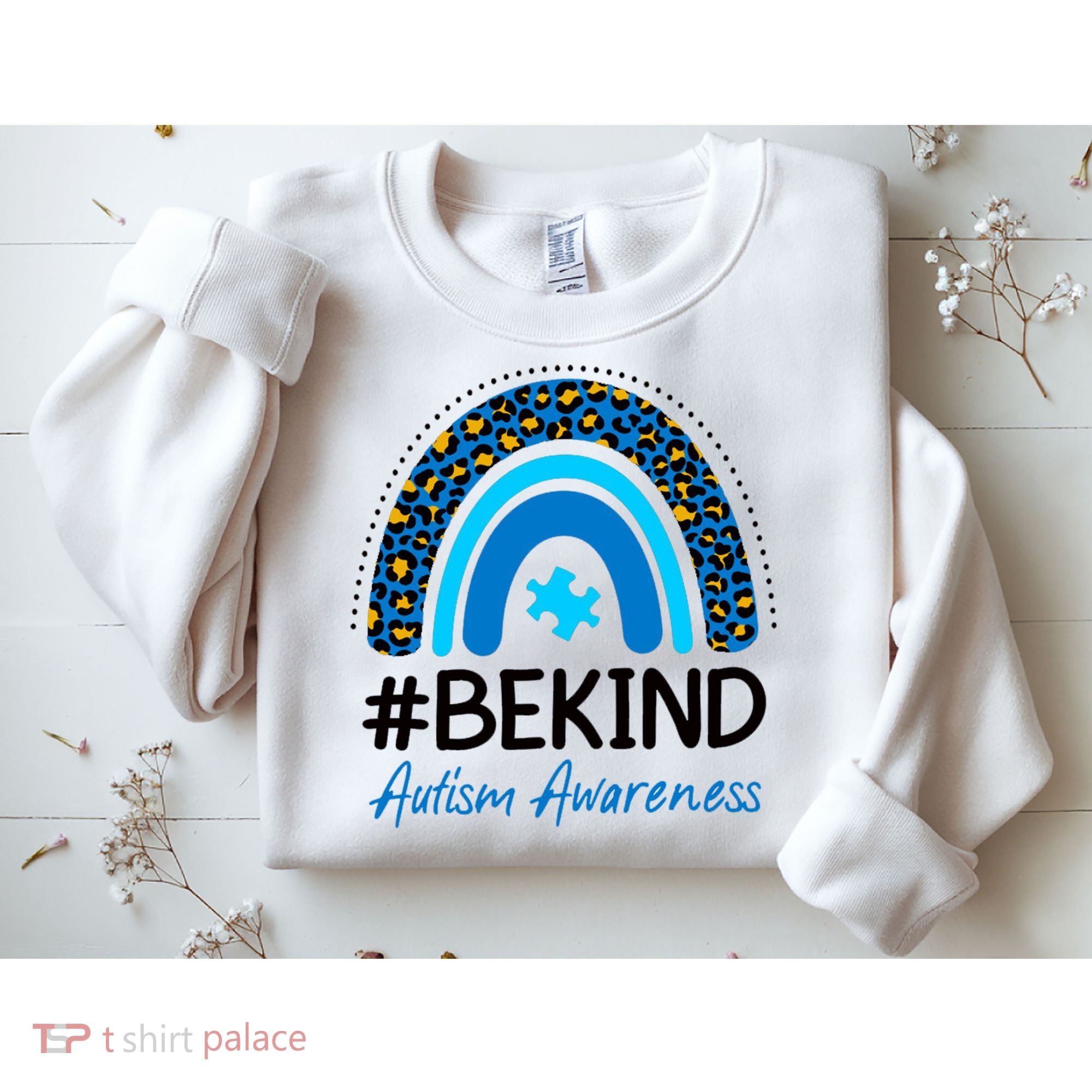 Be Kind Autism Awareness Puzzle Rainbow Sweatshirt