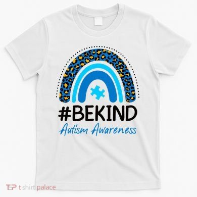 Be Kind Autism Awareness Puzzle Rainbow T-Shirt