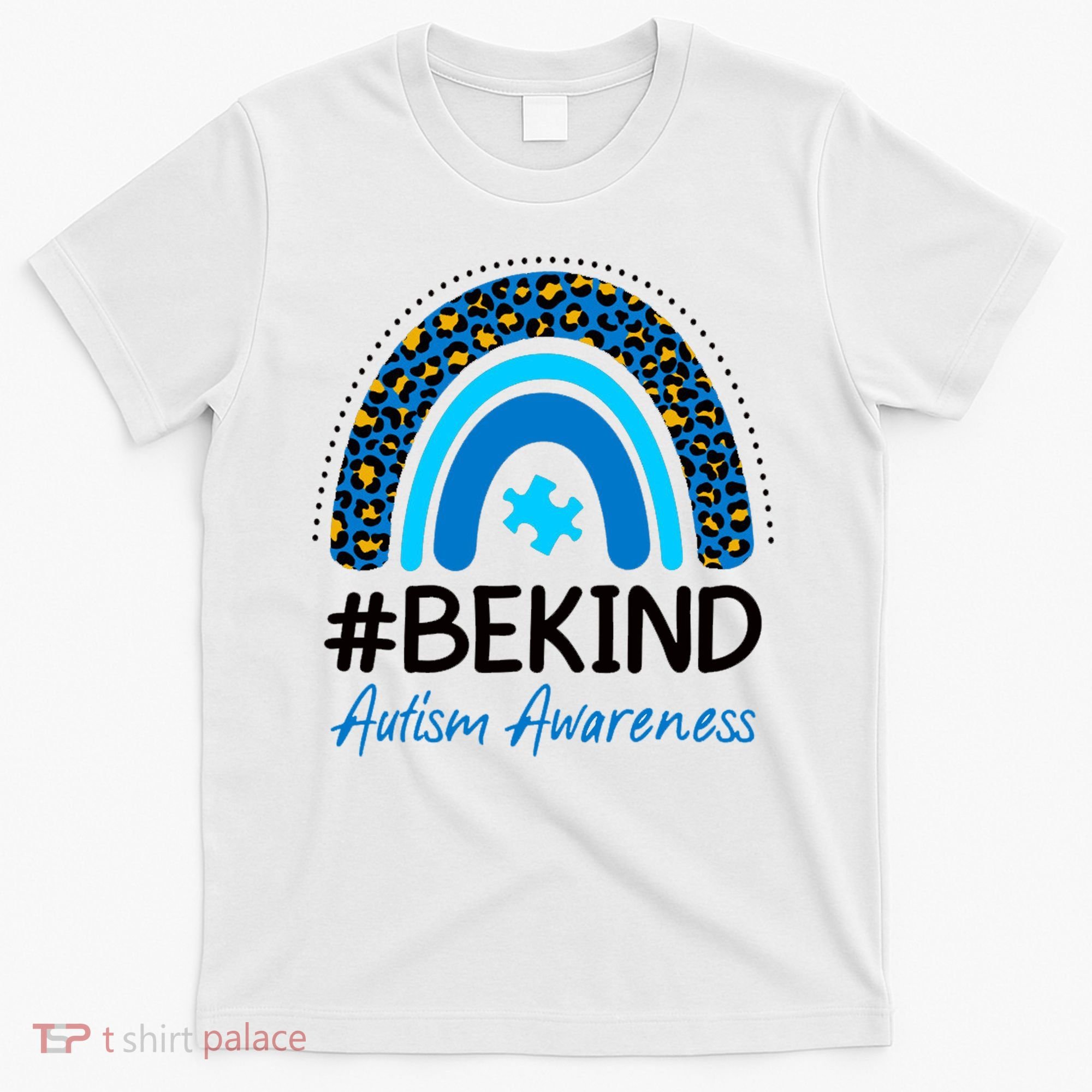 Be Kind Autism Awareness Puzzle Rainbow T-Shirt
