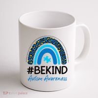 Be Kind Autism Awareness Puzzle Rainbow Coffee Mug thumb 1