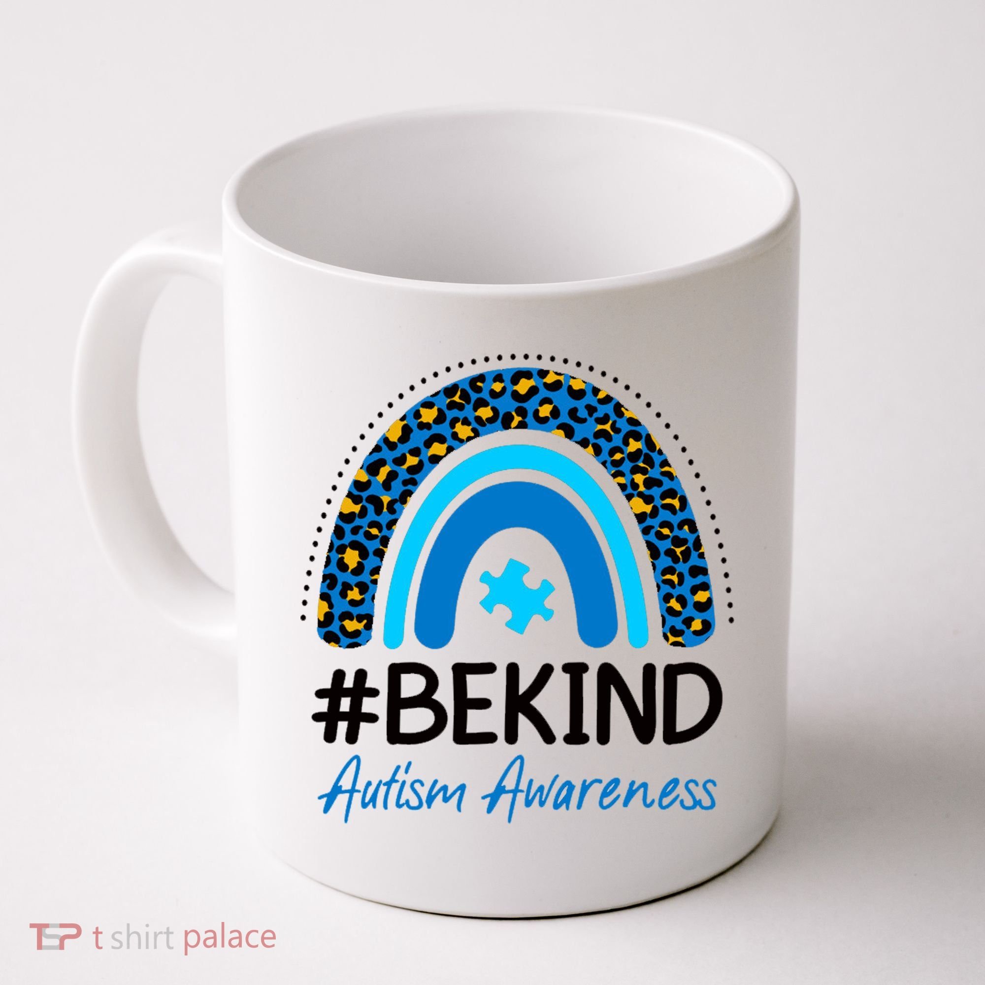 Be Kind Autism Awareness Puzzle Rainbow Coffee Mug
