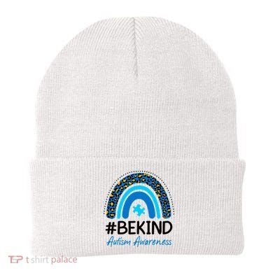 Be Kind Autism Awareness Puzzle Rainbow Beanie