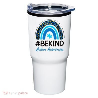 Be Kind Autism Awareness Puzzle Rainbow Tumbler