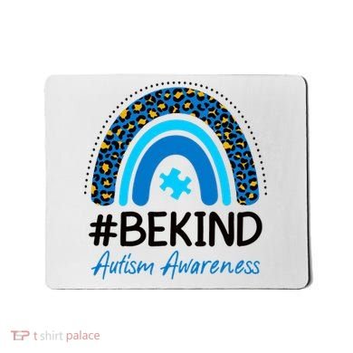 Be Kind Autism Awareness Puzzle Rainbow Mousepad