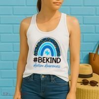 Be Kind Autism Awareness Puzzle Rainbow Women's Tank Top thumb 2