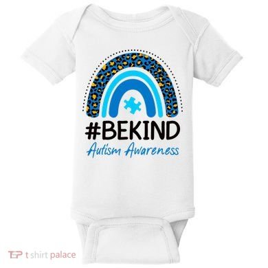 Be Kind Autism Awareness Puzzle Rainbow Baby Bodysuit