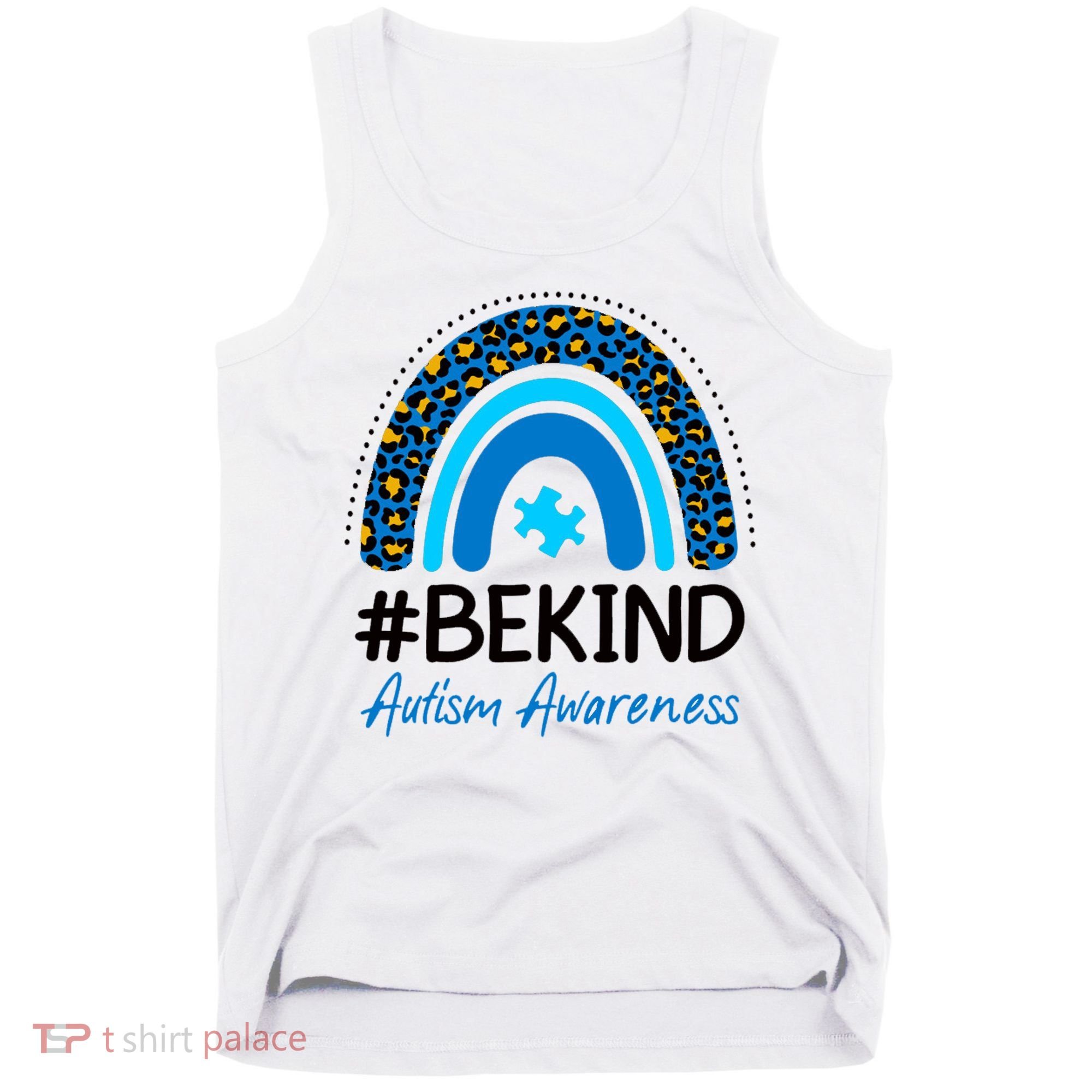 Be Kind Autism Awareness Puzzle Rainbow Tank Top