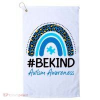 Be Kind Autism Awareness Puzzle Rainbow Golf Towel thumb 0