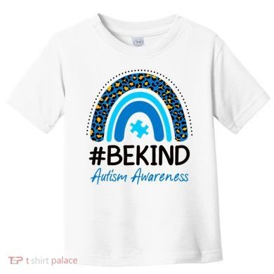 Be Kind Autism Awareness Puzzle Rainbow Toddler T-Shirt