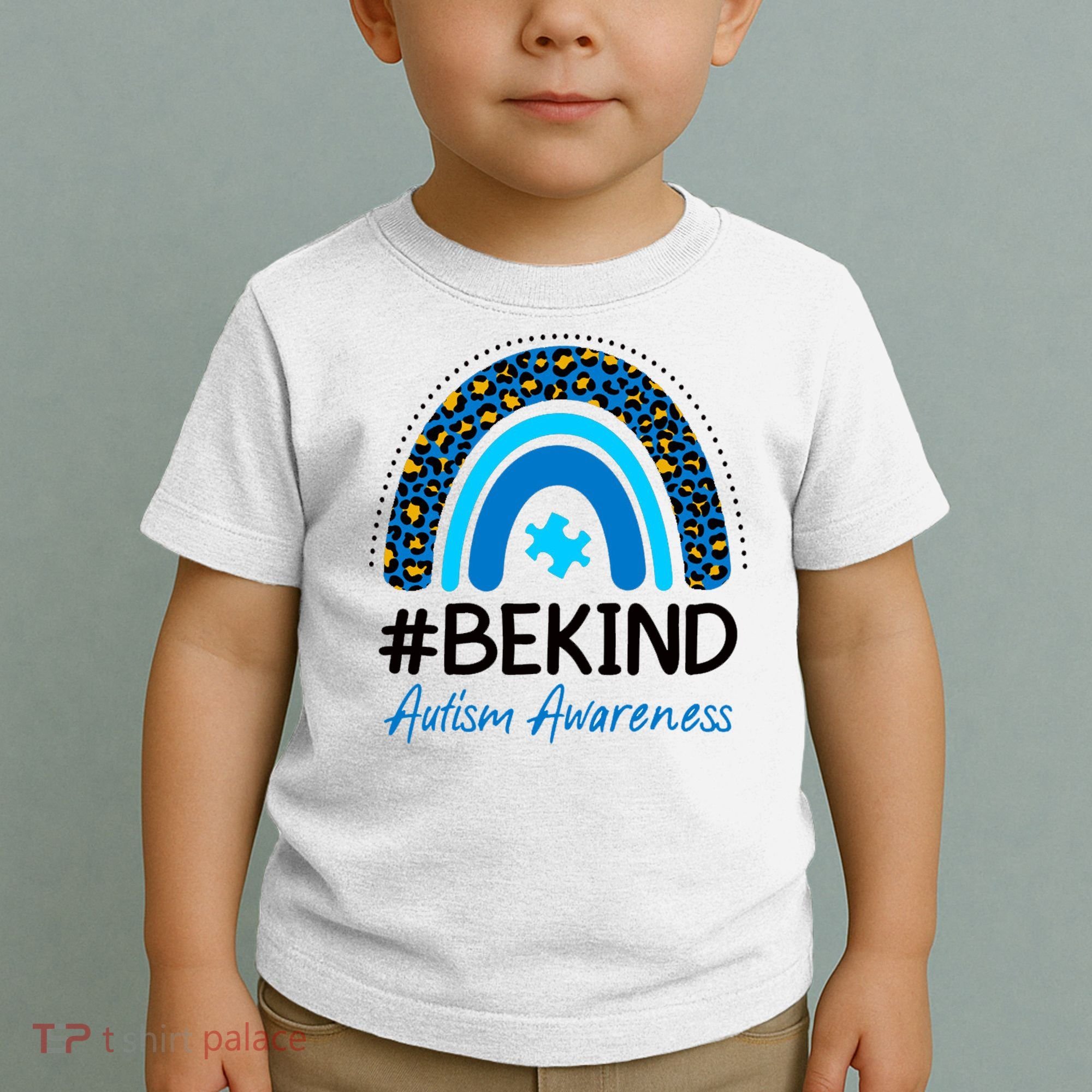 Be Kind Autism Awareness Puzzle Rainbow Toddler T-Shirt