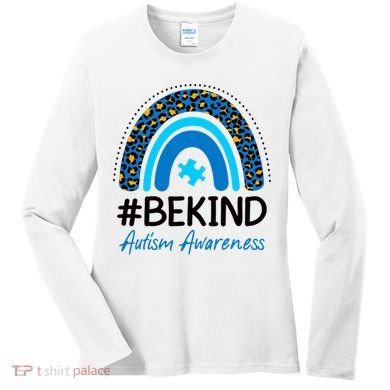 Be Kind Autism Awareness Puzzle Rainbow Women's Long Sleeve Shirt