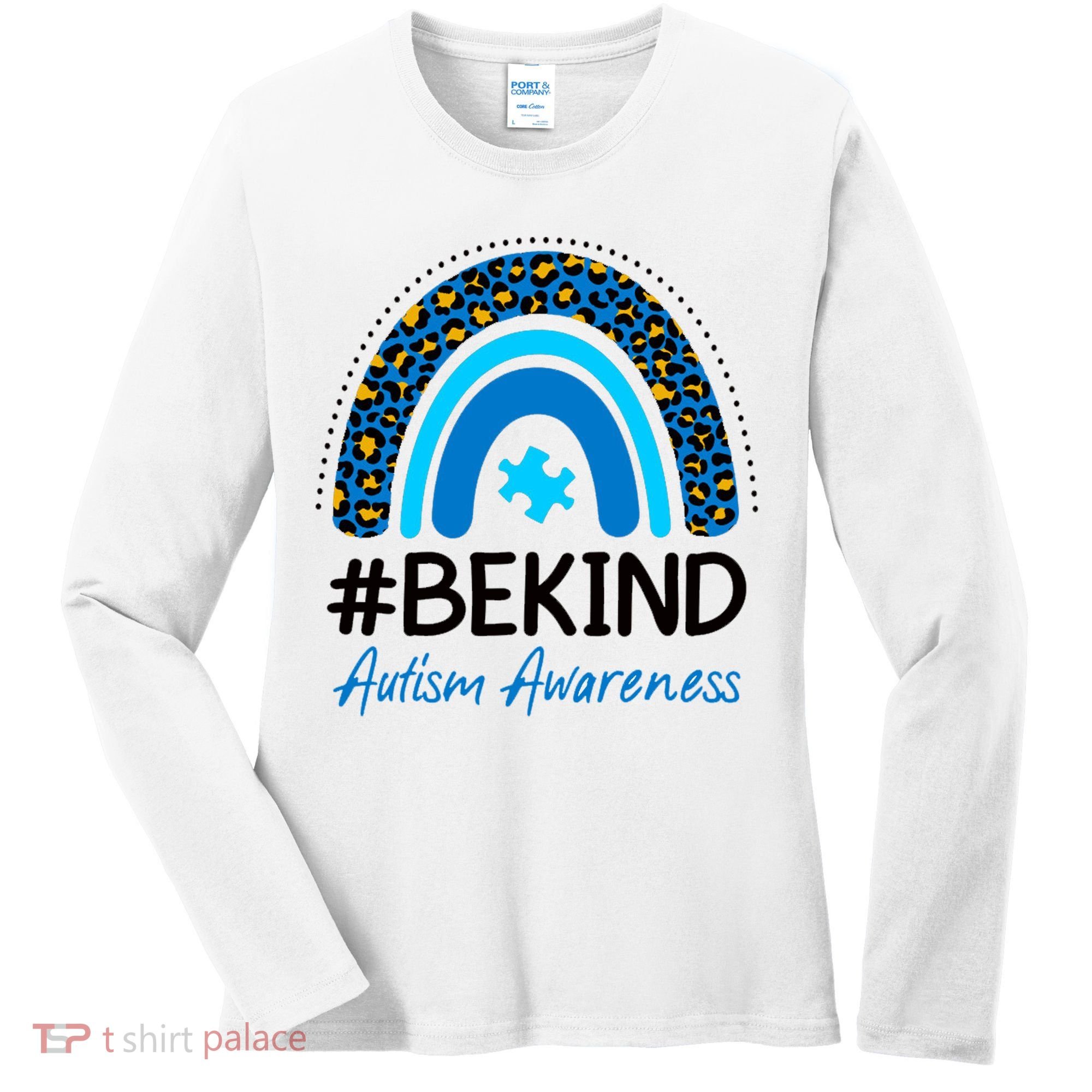 Be Kind Autism Awareness Puzzle Rainbow Women's Long Sleeve Shirt