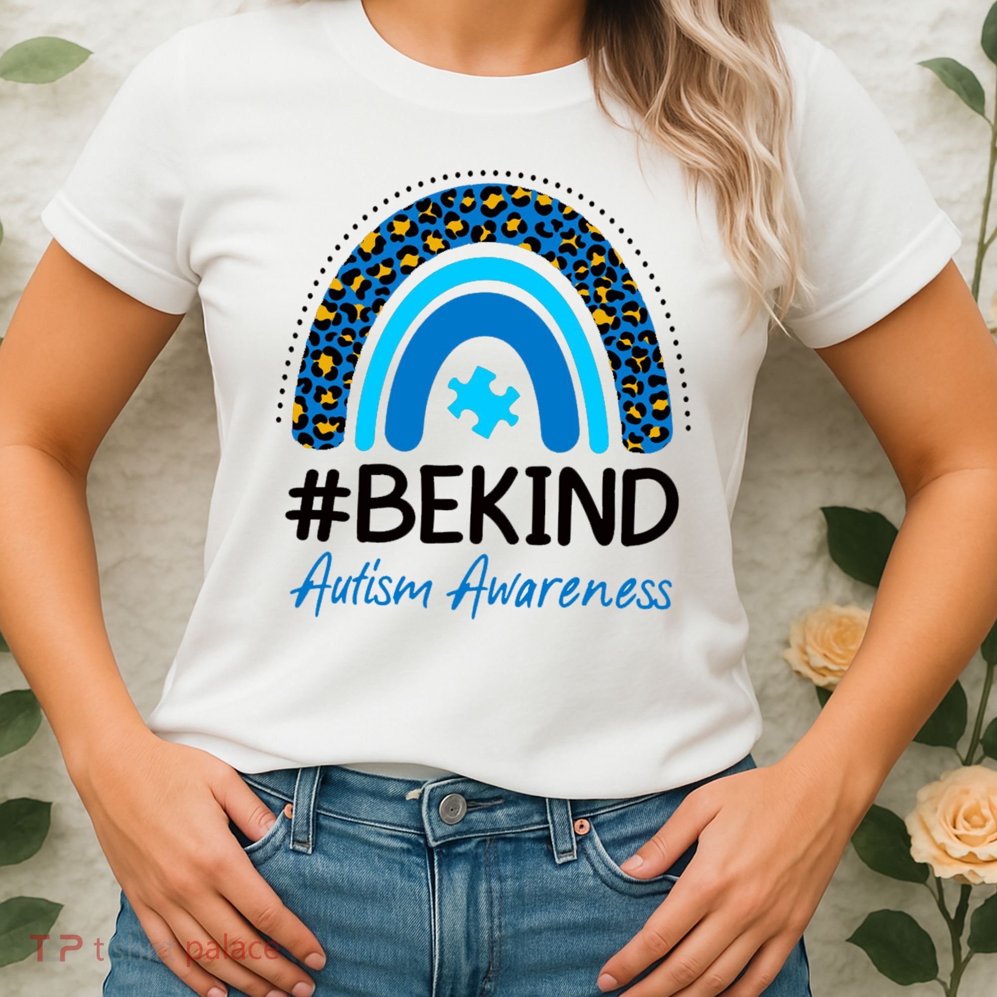Be Kind Autism Awareness Puzzle Rainbow Women's T-Shirt
