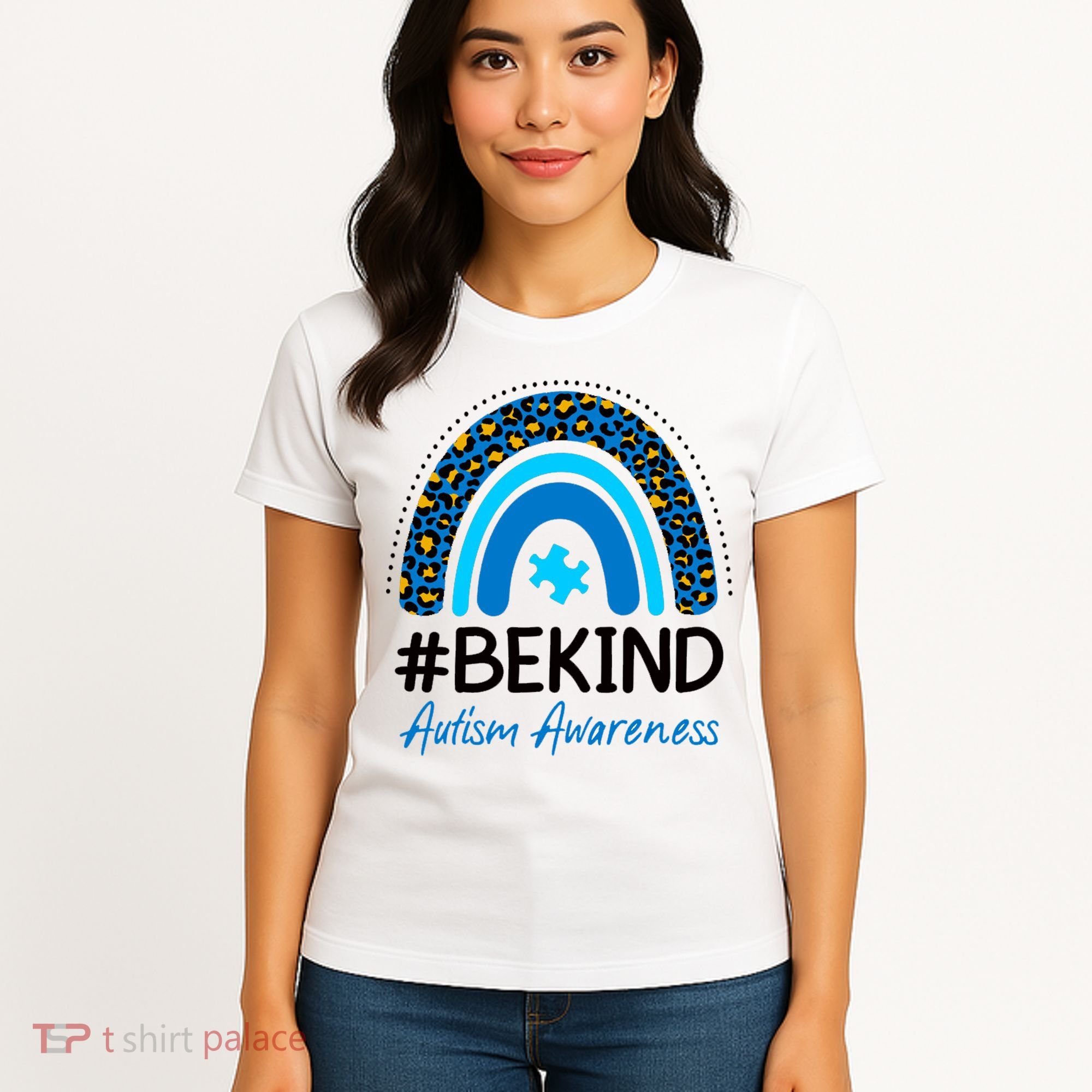 Be Kind Autism Awareness Puzzle Rainbow Women's T-Shirt