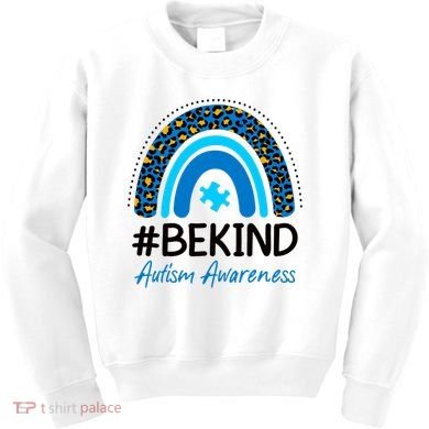 Be Kind Autism Awareness Puzzle Rainbow Kids Sweatshirt