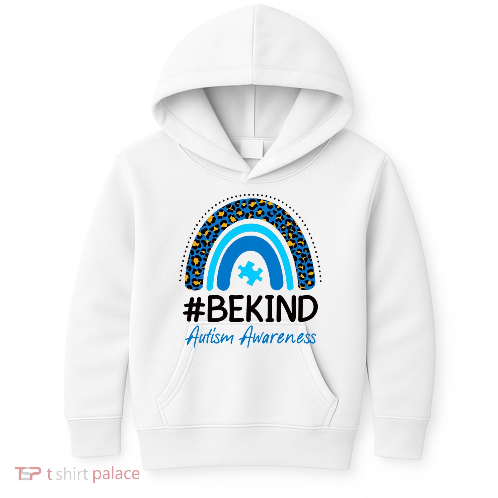 Be Kind Autism Awareness Puzzle Rainbow Kids Hoodie