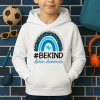 Be Kind Autism Awareness Puzzle Rainbow Kids Hoodie thumb 2