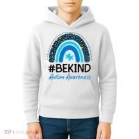 Be Kind Autism Awareness Puzzle Rainbow Kids Hoodie thumb 4