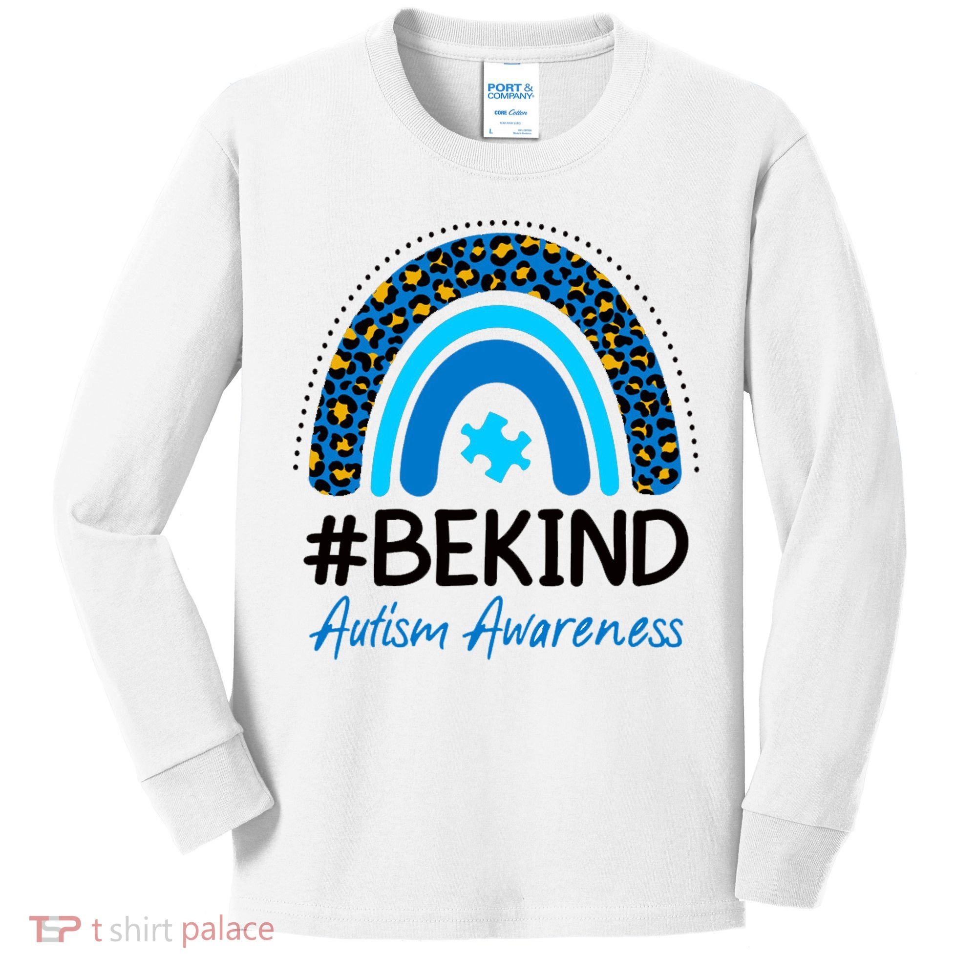 Be Kind Autism Awareness Puzzle Rainbow Kids Long Sleeve Shirt