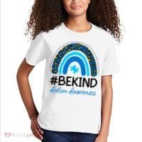 Be Kind Autism Awareness Puzzle Rainbow Kids T-Shirt thumb 2