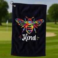 Be Kind Autism Awareness Autism Bee Kind Golf Towel thumb 1