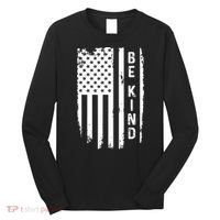 Be Kind American Flag Anti Bullying Unity Day Orange Long Sleeve Shirt thumb 0