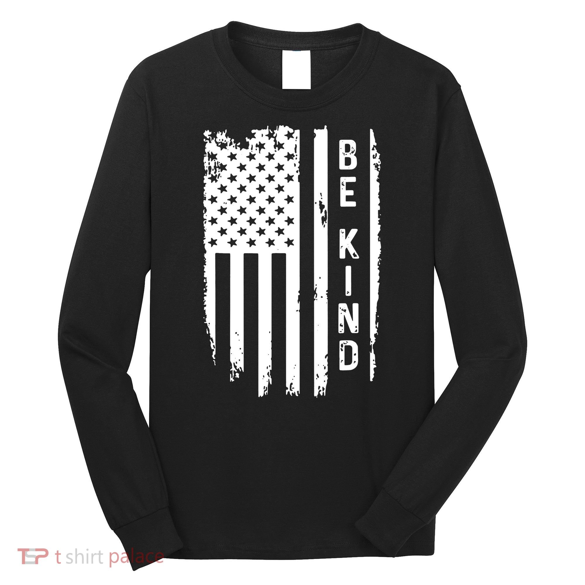 Be Kind American Flag Anti Bullying Unity Day Orange Long Sleeve Shirt