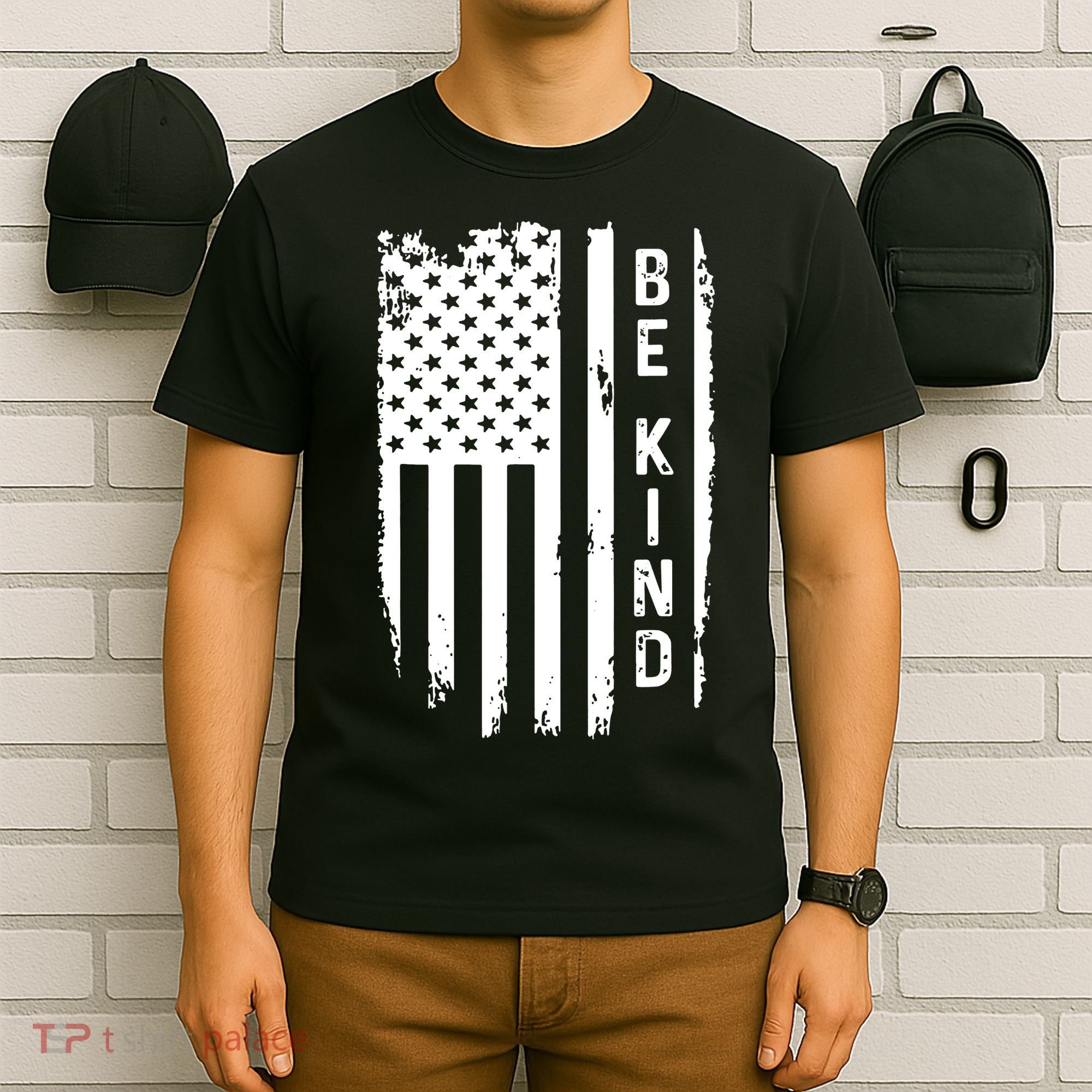 Be Kind American Flag Anti Bullying Unity Day Orange T-Shirt