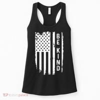 Be Kind American Flag Anti Bullying Unity Day Orange Women's Tank Top thumb 0