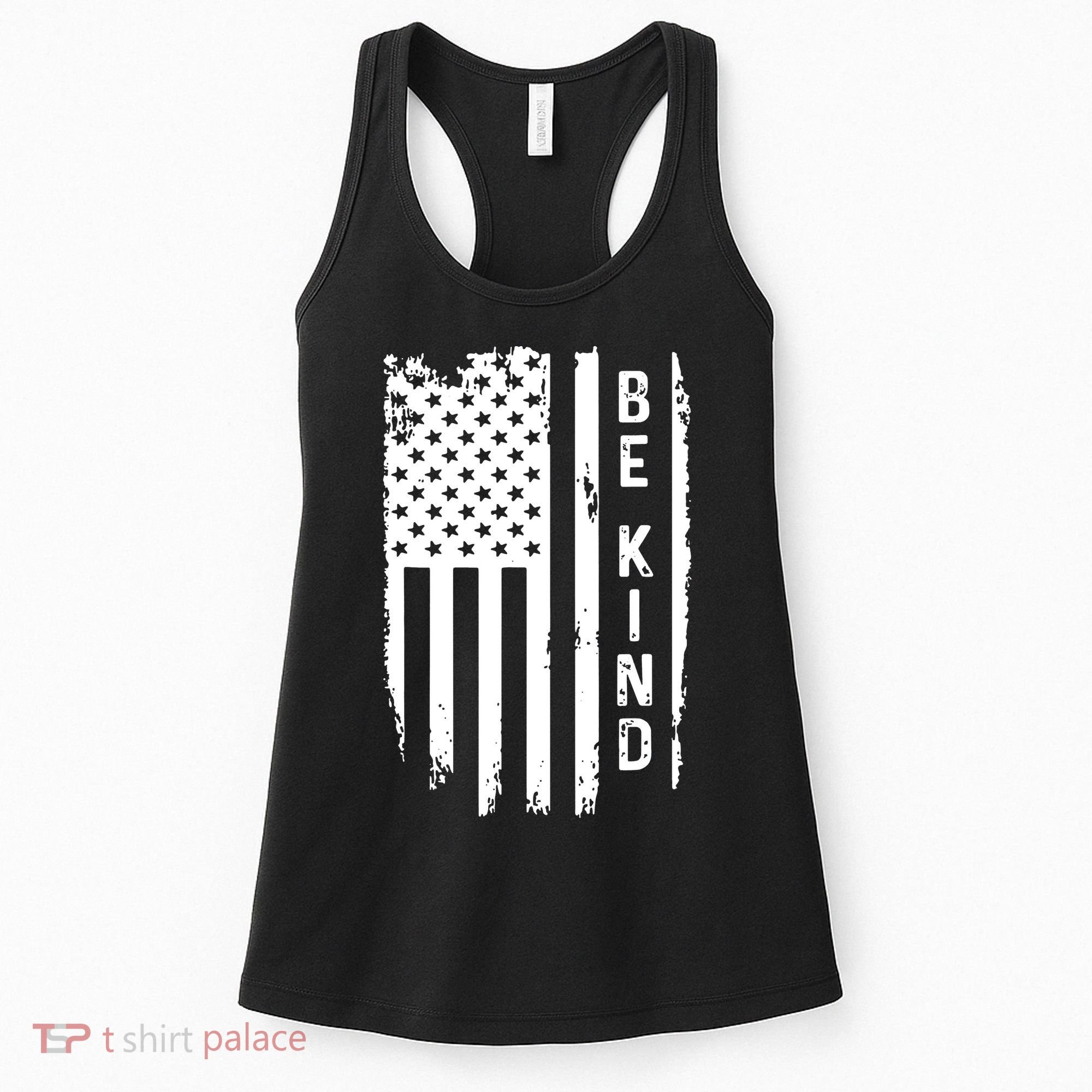 Be Kind American Flag Anti Bullying Unity Day Orange Women's Tank Top