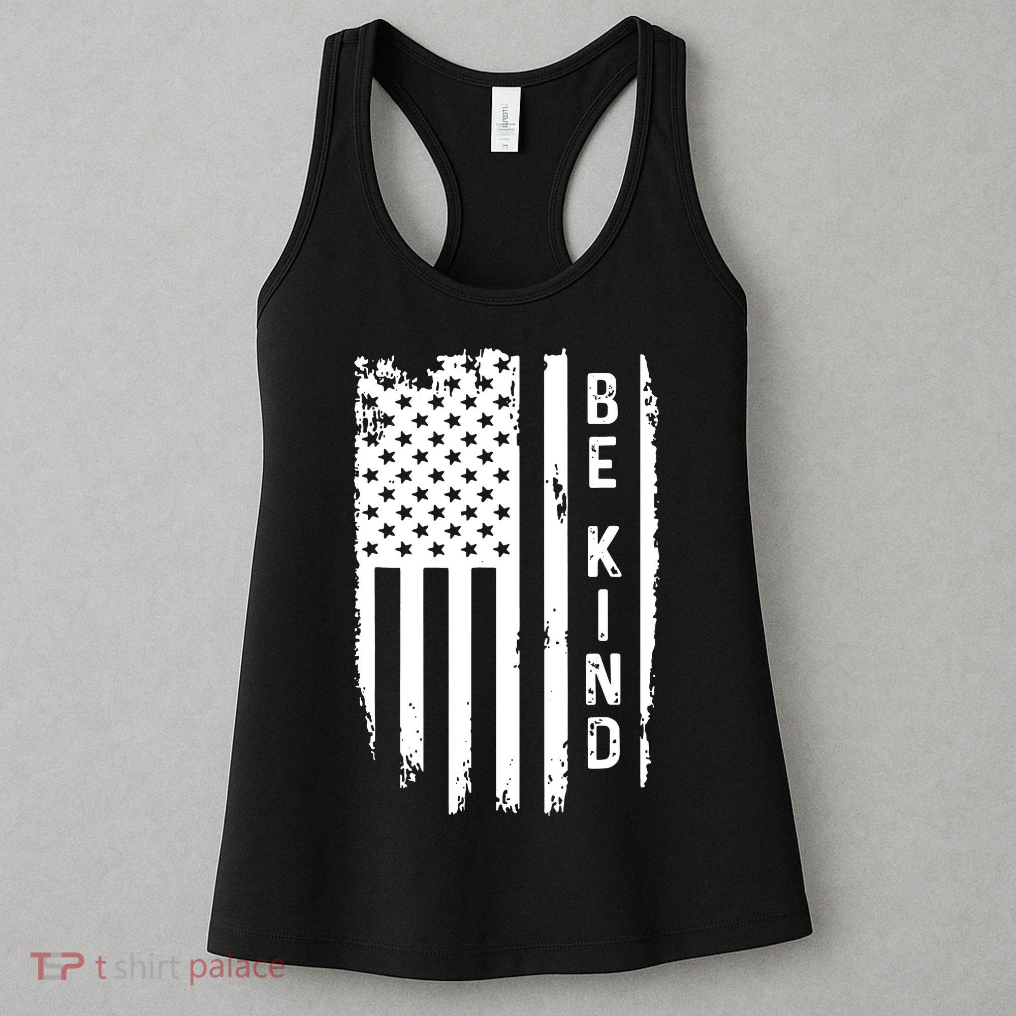 Be Kind American Flag Anti Bullying Unity Day Orange Women's Tank Top
