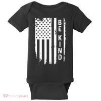 Be Kind American Flag Anti Bullying Unity Day Orange Baby Bodysuit thumb 0