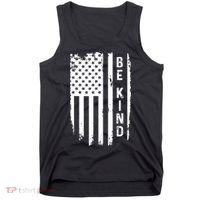 Be Kind American Flag Anti Bullying Unity Day Orange Tank Top thumb 0