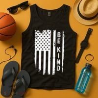 Be Kind American Flag Anti Bullying Unity Day Orange Tank Top thumb 4