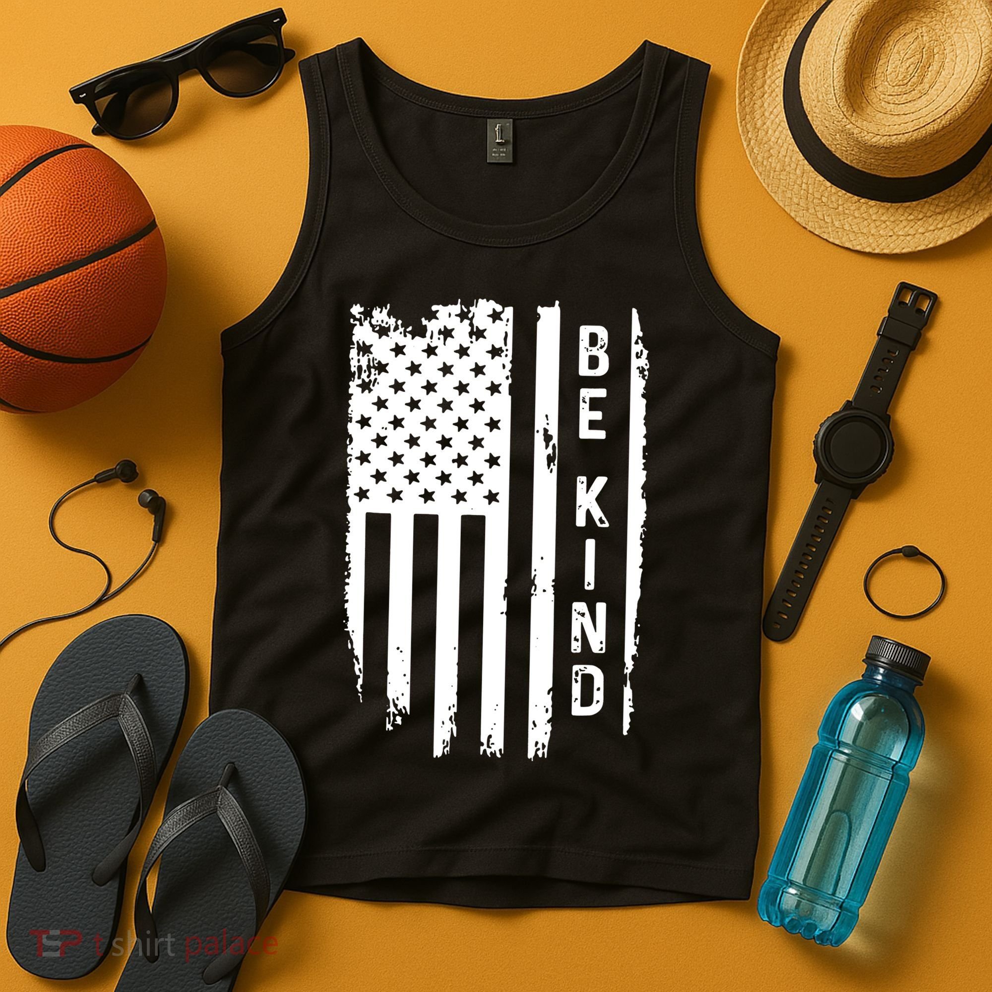 Be Kind American Flag Anti Bullying Unity Day Orange Tank Top
