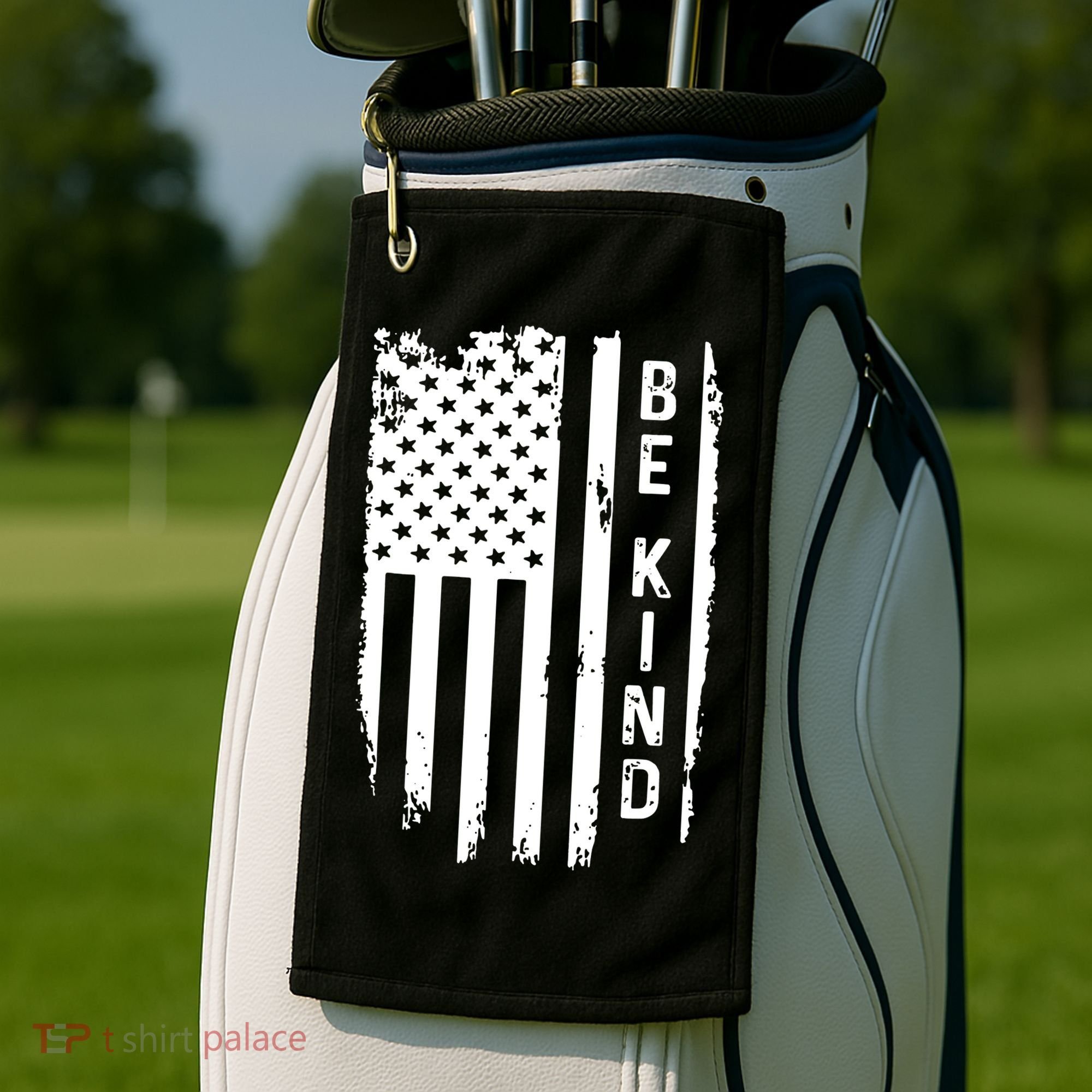 Be Kind American Flag Anti Bullying Unity Day Orange Golf Towel
