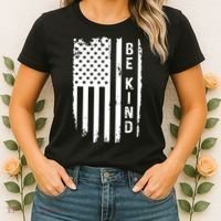 Be Kind American Flag Anti Bullying Unity Day Orange Women's T-Shirt thumb 2