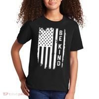 Be Kind American Flag Anti Bullying Unity Day Orange Kids T-Shirt thumb 2