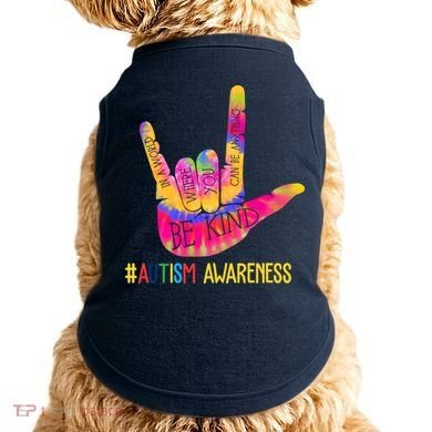 Be Kind ASL Love Sign Language Hand Autism Doggie Tank