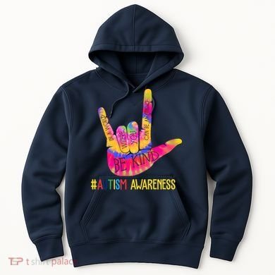 Be Kind ASL Love Sign Language Hand Autism Hoodie