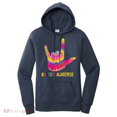 Be Kind ASL Love Sign Language Hand Autism Women's Hoodie