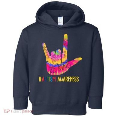 Be Kind ASL Love Sign Language Hand Autism Toddler Hoodie