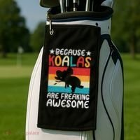 Because Koalas Are Freaking Awesome Koala Gift Golf Towel thumb 2
