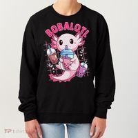 Bobalotl Kawaii Axolotl Drinking Boba Tea Pet Axolotl Lover  Women's Sweatshirt thumb 0