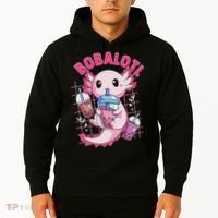 Bobalotl Kawaii Axolotl Drinking Boba Tea Pet Axolotl Lover  Hoodie thumb 2