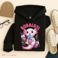 Bobalotl Kawaii Axolotl Drinking Boba Tea Pet Axolotl Lover  Hoodie thumb 4